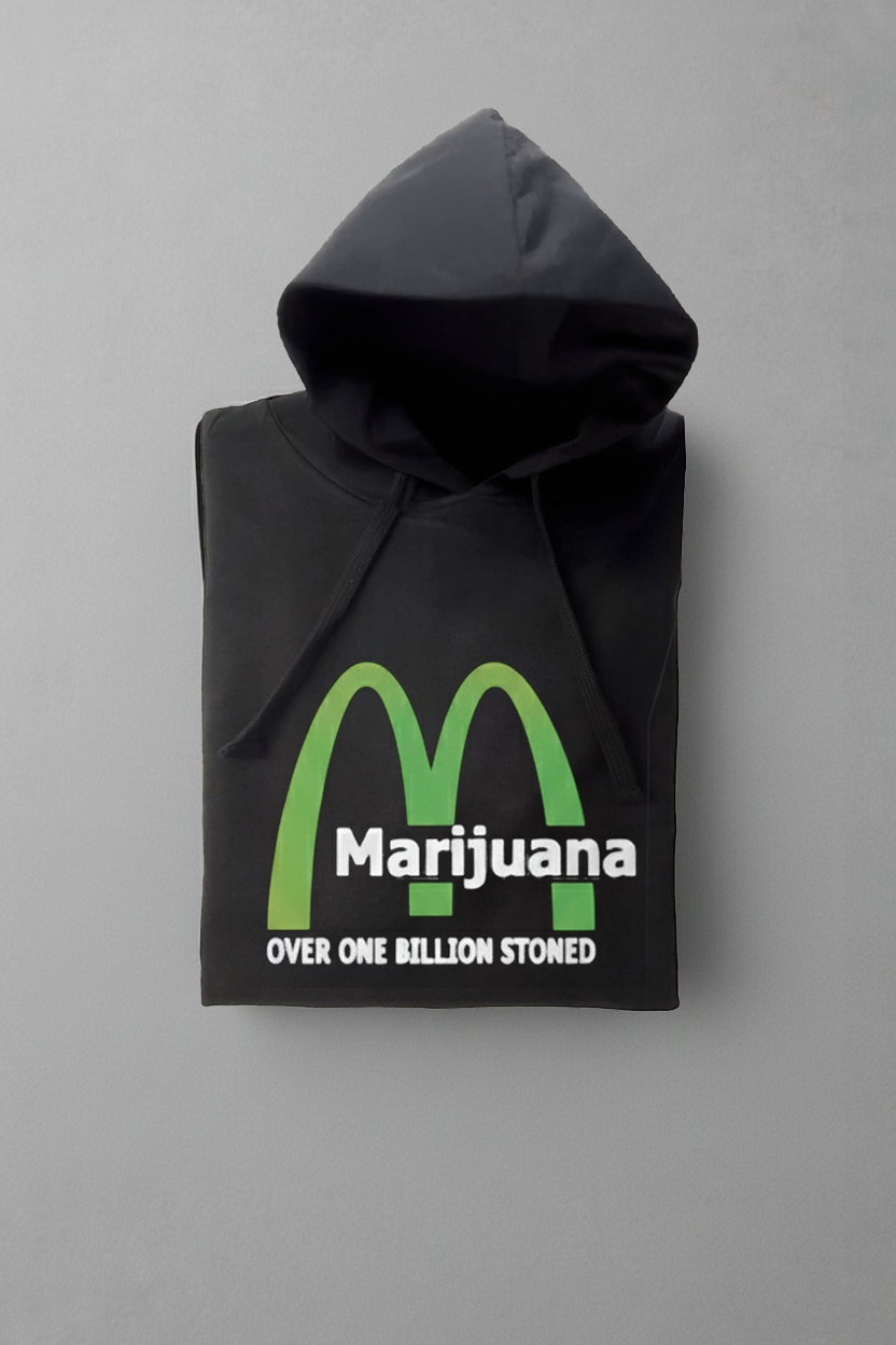 Felpa “Marijuana – Over One Billion Stoned” 🖤💚